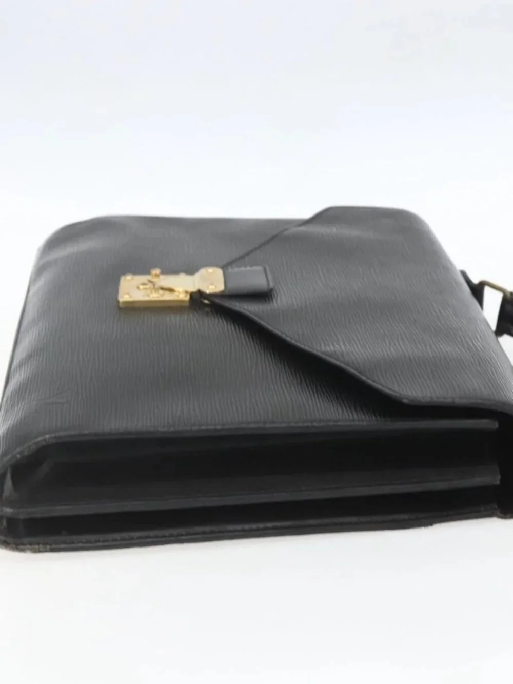 LOUIS VUITTON Epi ServietteConseiller Business Bag Black M54422 LV Auth ka1353